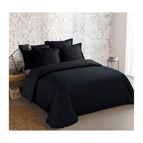 Parure De Couette Unie  200 X 200 Cm  Noir