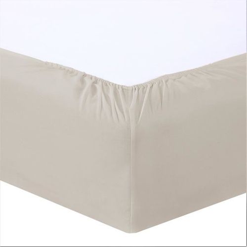 Vision Drap Housse 100% Coton - 160x200 Cm - Mastic
