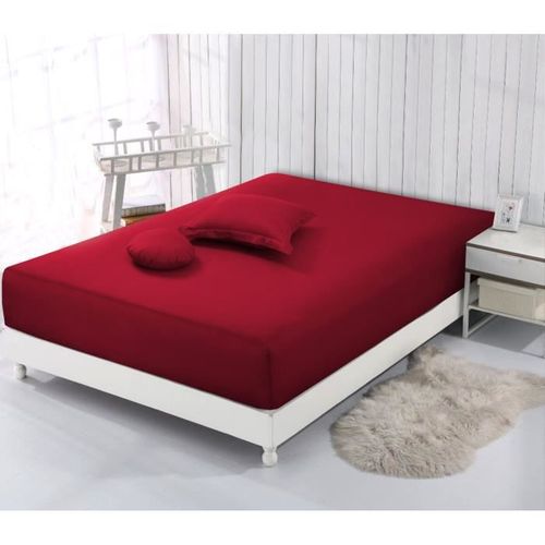 Vision Drap Housse 160x200 cm Rouge