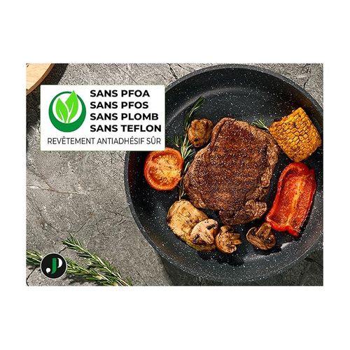 Batterie De Cuisine 13 Pièces Antiadhésif En Granit Noir  Just Perfecto Jl-32