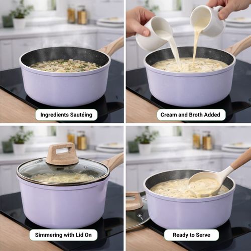 Casserole Et Couvercle 18 Cm Marron - Tous Feux Dont Induction Just Perfecto Jl-34