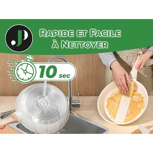 Batterie 15 pièces Cuiseur Vapeur Antiadhésif En Granit Beige - Tous Feux - Just Perfecto Jl-77