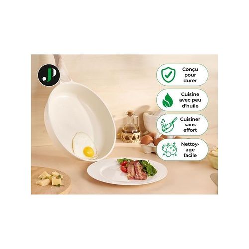 Batterie De Cuisine 21 Pièces Antiadhésif En Granit Beige - Tous Feux - Just Perfecto Jl-721