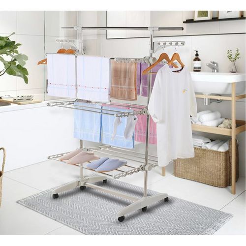 Séchoir Multifonctions 20m D'étendage Blanc Herzberg Hg5015-wht