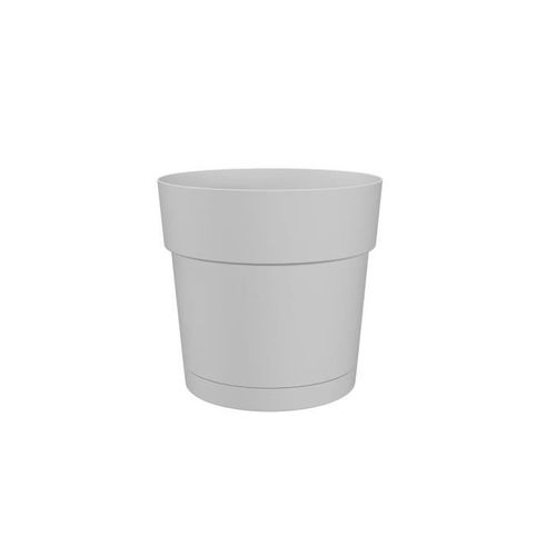 Pot à Fleurs Et Plantes Rond Capri Large - Plastique - Réservoir D'eau - Diametre 50 Cm - Blanc