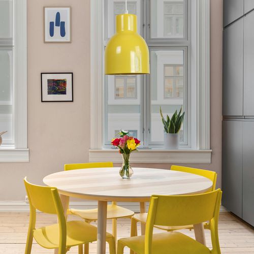 Suspension Tosel ,métal,jaune ,h80xd15xp15cm