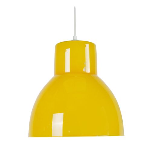 Suspension Tosel ,verre,jaune ,h90xd30x P 30cm