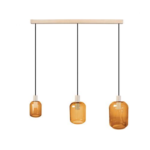 Lustre Tosel ,bois,jaune , H100xd20xp 60cm