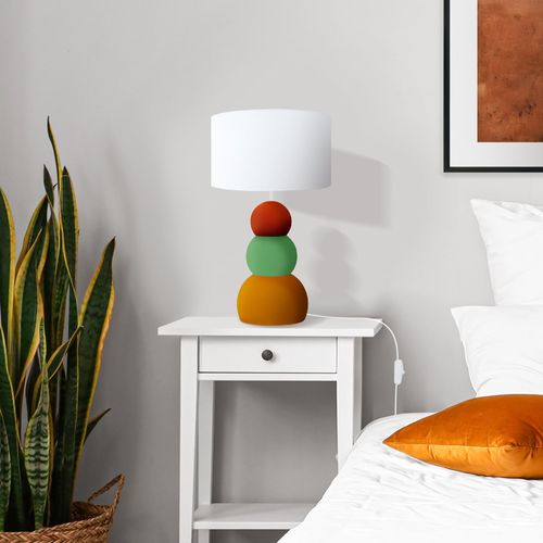 Lampe à Poser Tosel ,métal,jaune ,h31xd16xp16cm