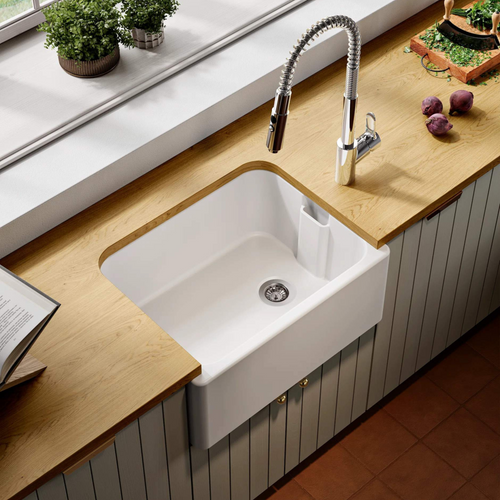 Évier Timbre D'office Céramique Sanindusa Belfast Blanc 1 Bac