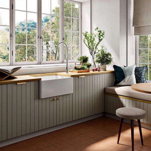 Évier Timbre D'office Céramique Sanindusa Belfast Blanc 1 Bac