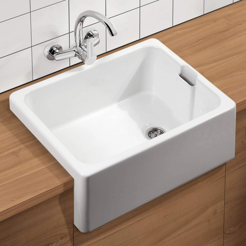 Évier Timbre D'office Céramique Sanindusa Belfast Blanc 1 Bac