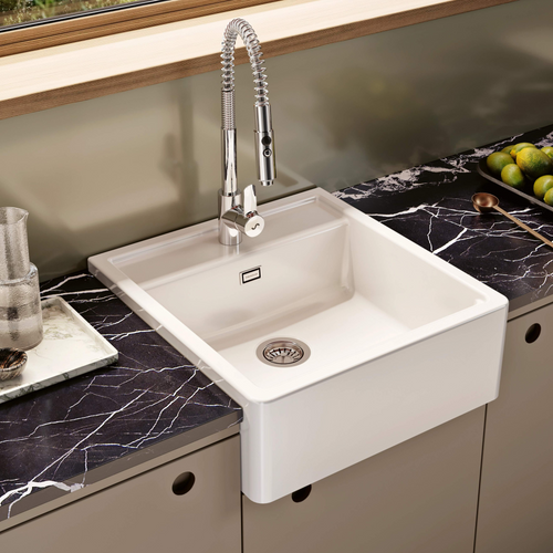 Évier Timbre D'office Céramique Sanindusa Butler Blanc 595x630