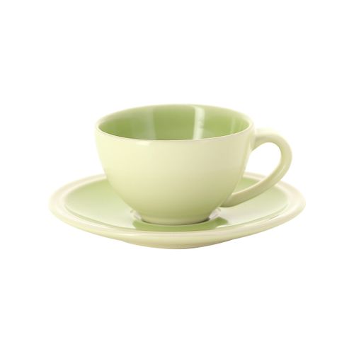 Tasse À Expresso Vert Et Ivoire En Grès 10cl - Lot De 2
