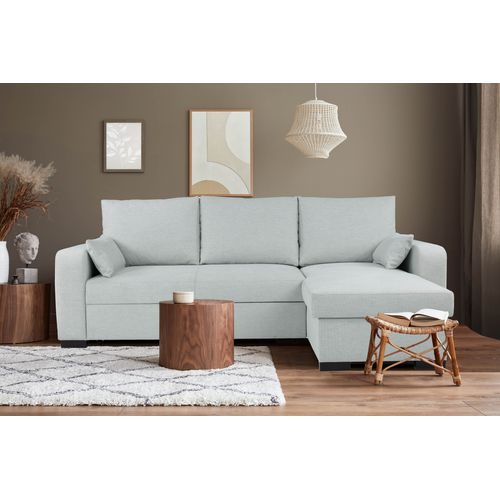 Canapé d'angle convertible BROADWAY II tissu gris clair