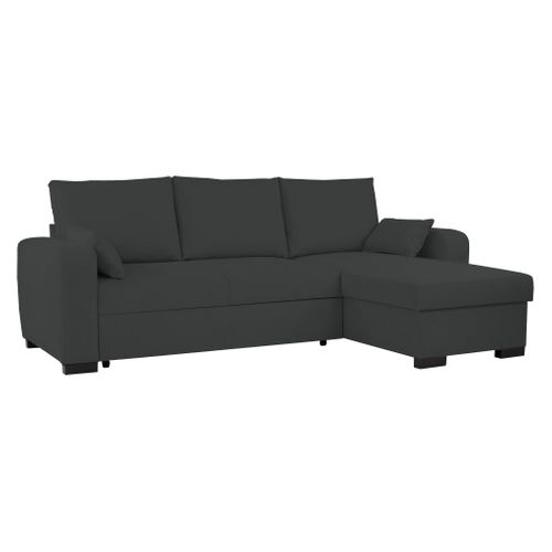 Canapé d'angle convertible BROADWAY II tissu noir