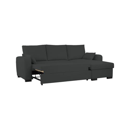 Canapé d'angle convertible BROADWAY II tissu noir
