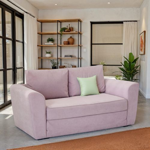 Canapé convertible 2 places TWILL tissu soro rose