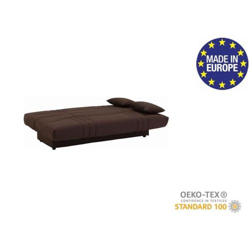 Banquette Clic Clac 3 Places - Tissu Chocolat - Style Contemporain - L 190 X P 92 Cm -