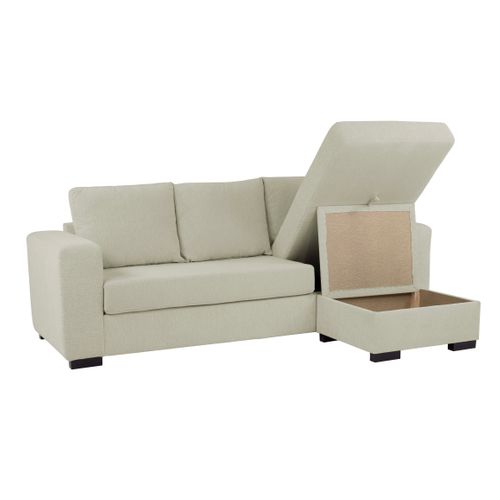 Canapé d'angle méridienne réversible GEORGY tissu beige