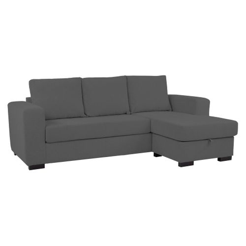 Canapé d'angle méridienne réversible GEORGY tissu anthracite