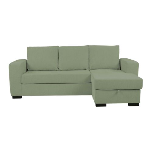 Canapé d'angle méridienne réversible GEORGY tissu vert