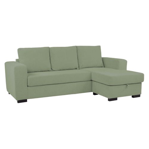 Canapé d'angle méridienne réversible GEORGY tissu vert