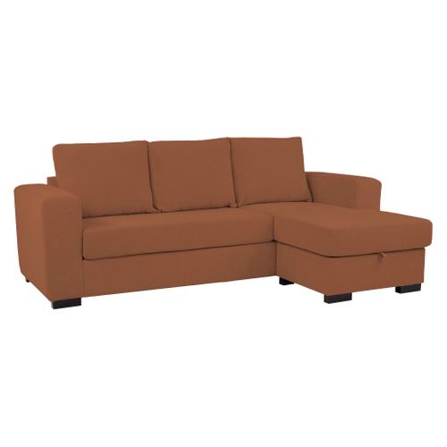 Canapé d'angle méridienne réversible GEORGY tissu terracotta