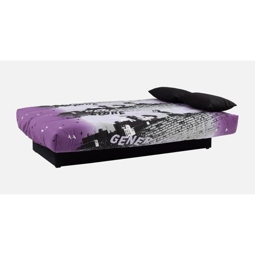 Banquette Clic-clac - 3 Places – Coton Parcours Mauve– 190 X 92 X 96 Cm – Dream