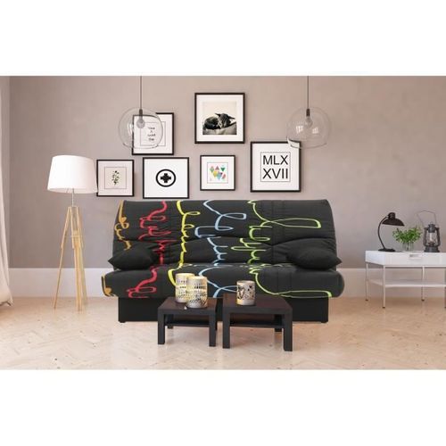 Banquette Clic Clac 3 Places - Motif Graffiti - Style Contemporain - L 190 X P92 Cm