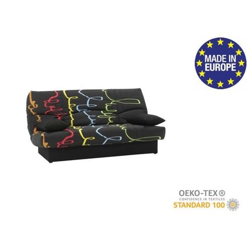 Banquette Clic Clac 3 Places - Motif Graffiti - Style Contemporain - L 190 X P92 Cm