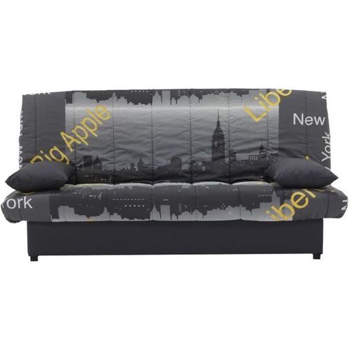 Banquette Clic Clac 3 Places - Motif New York Jaune - Style Contemporain - L 190 X P92 Cm