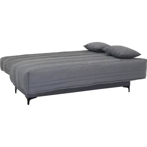 Banquette Clic Clac 3 Places Kristen - Tissu Gris Moyen - L199 X P96 X H103 Cm - Style Contemporain