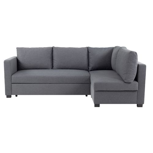 Canapé d'angle méridienne LUKE tissu anthracite