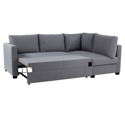 Canapé d'angle méridienne LUKE tissu anthracite