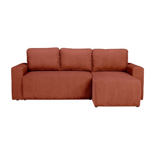 Canapé d'angle convertible MILO tissu terracotta