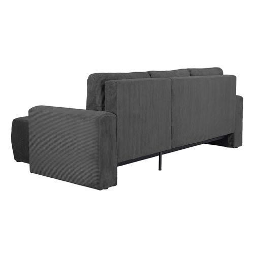 Canapé d'angle convertible MILO tissu anthracite