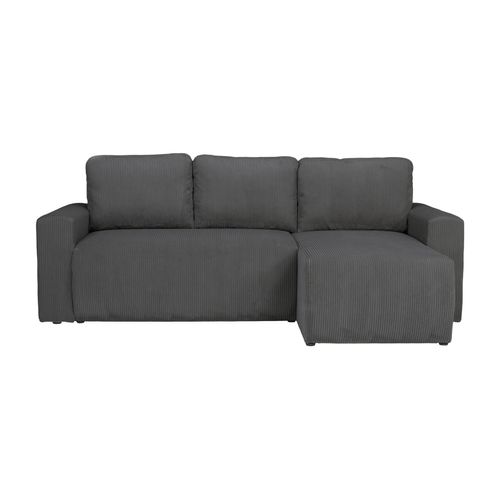 Canapé d'angle convertible MILO tissu anthracite
