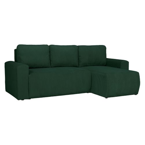 Canapé d'angle convertible MILO tissu vert