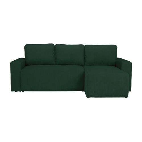 Canapé d'angle convertible MILO tissu vert