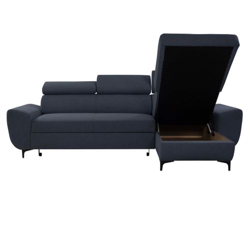 Canapé d'angle méridienne WESLEY réversible tissu loft anth