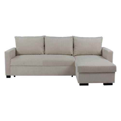 Canapé d'angle convertible NATHAN tissu beige