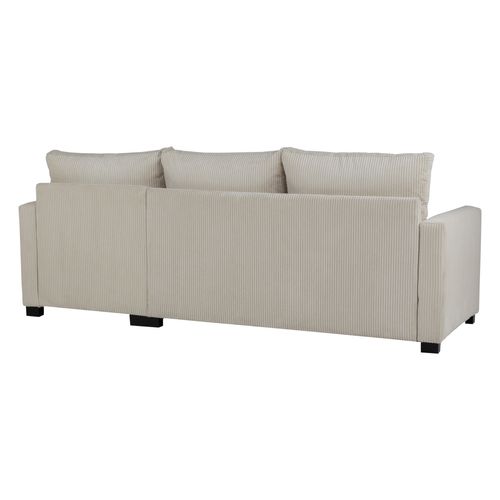 Canapé d'angle convertible NATHAN tissu beige