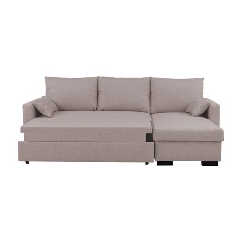 Canapé d'angle convertible méridienne réversible ARTHUR tissu beige