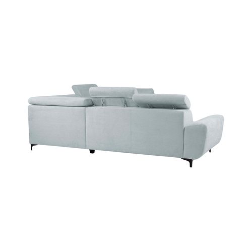 Canapé d'angle convertible droit SANTIAGO tissu gris