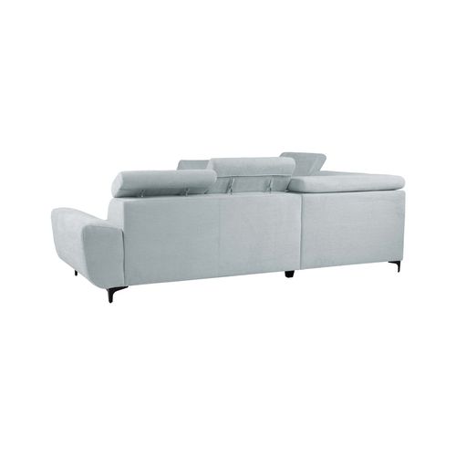 Canapé d'angle convertible gauche SANTIAGO tissu gris