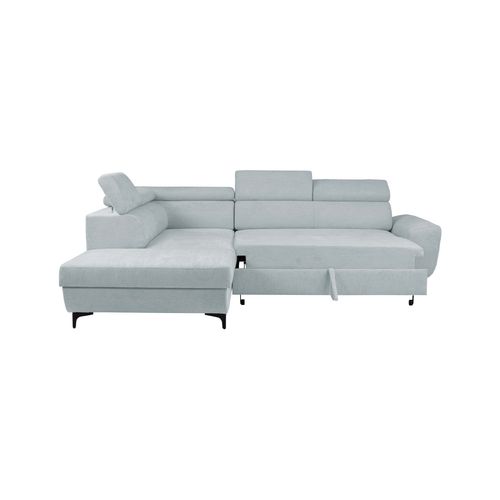 Canapé d'angle convertible gauche SANTIAGO tissu gris