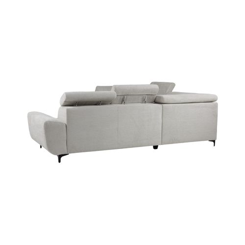 Canapé d'angle convertible gauche SANTIAGO tissu blanc cassé