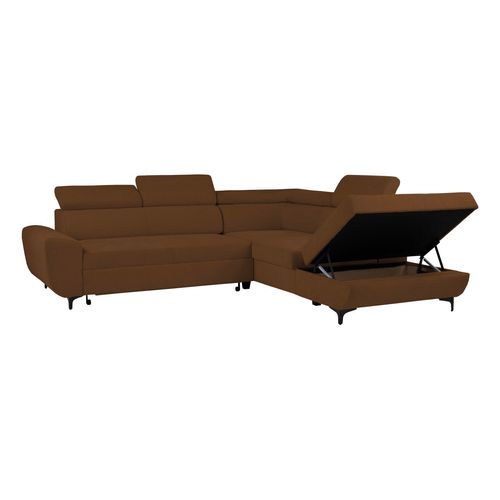 Canapé d'angle convertible droit SANTIAGO tissu rouille