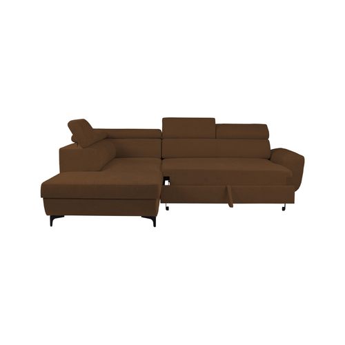 Canapé d'angle convertible gauche SANTIAGO tissu rouille